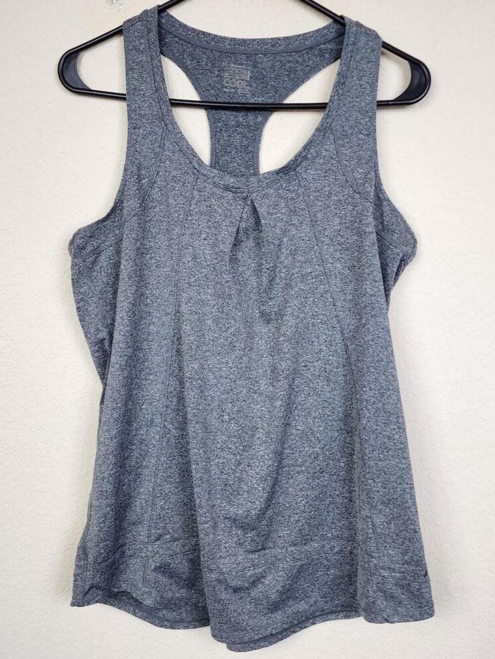 Large Grey Gray Racerback Tank Top